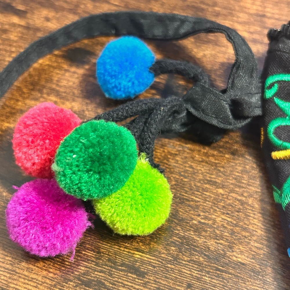 Multicolored Boho Embroidery with Pompoms & Tassels Crossbody - Picture 8 of 8